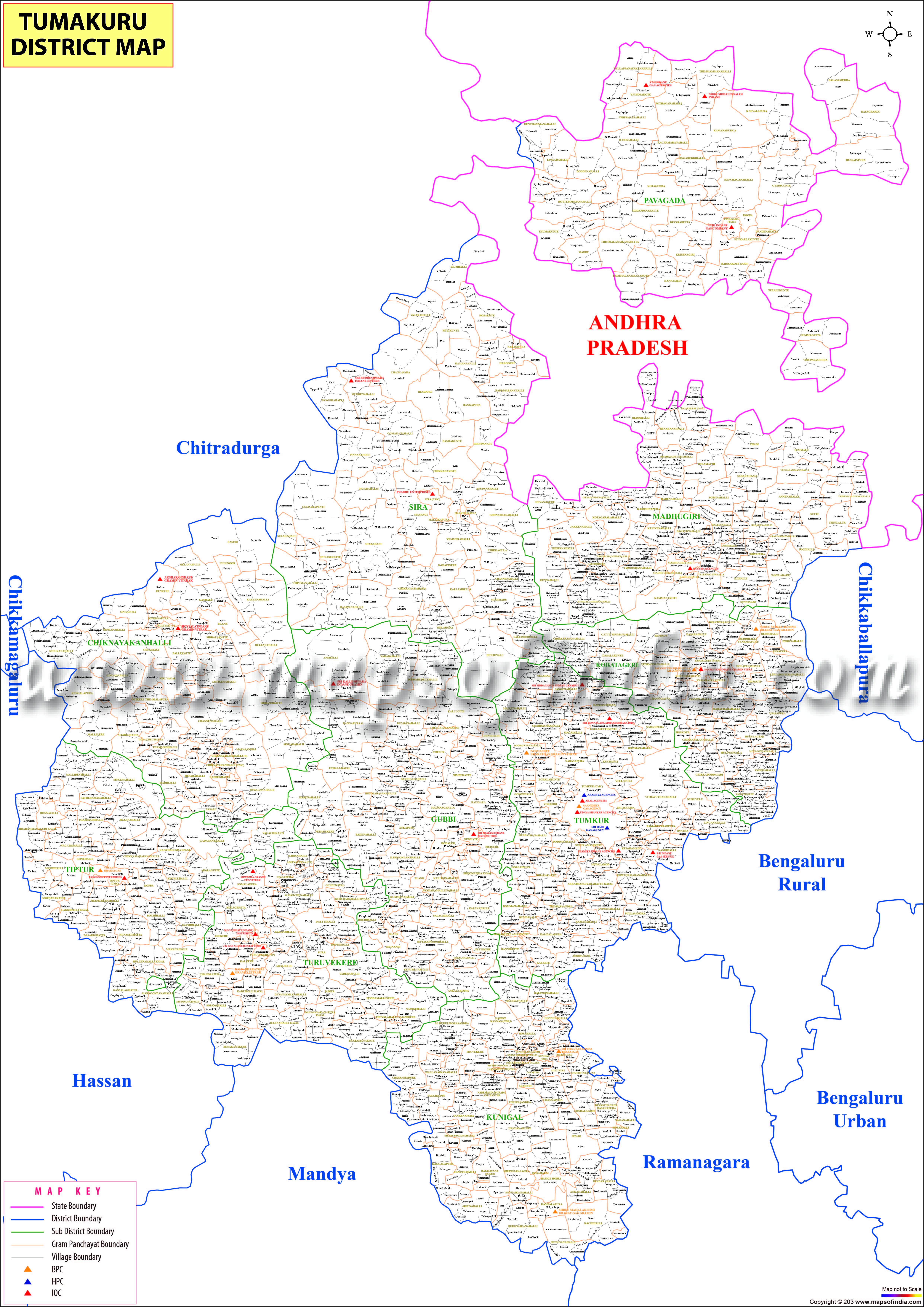 tumakuru district-map